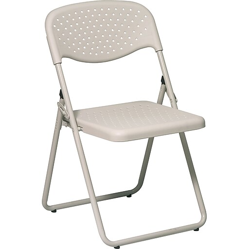 Office Star Ventilated Folding Chair, Beige, 4/Pack at Staples