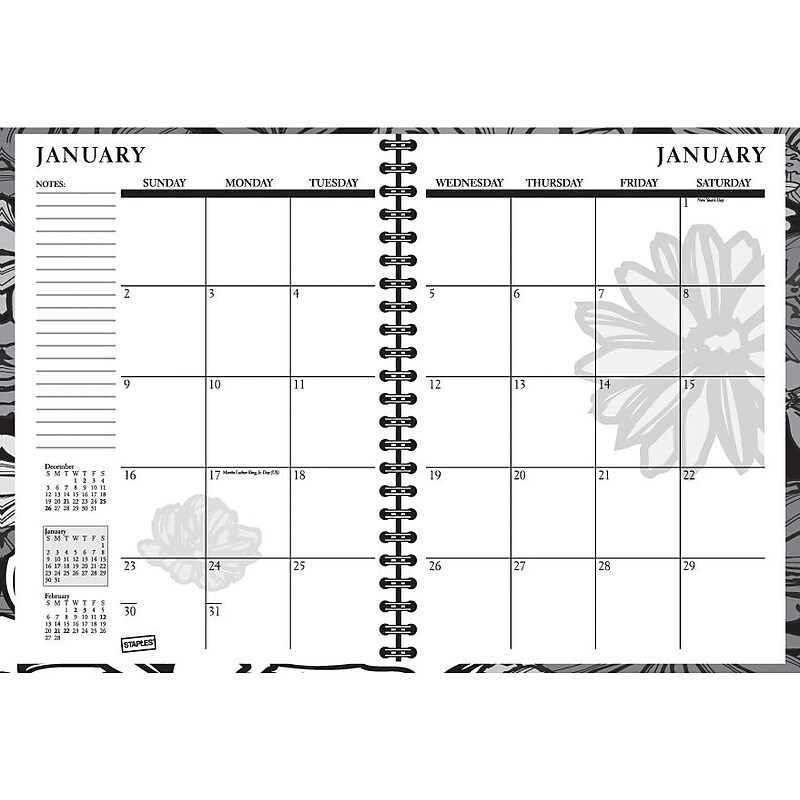 Staples® Professional Weekly/Monthly Hard Cover Planner, 8" x 11" image 1