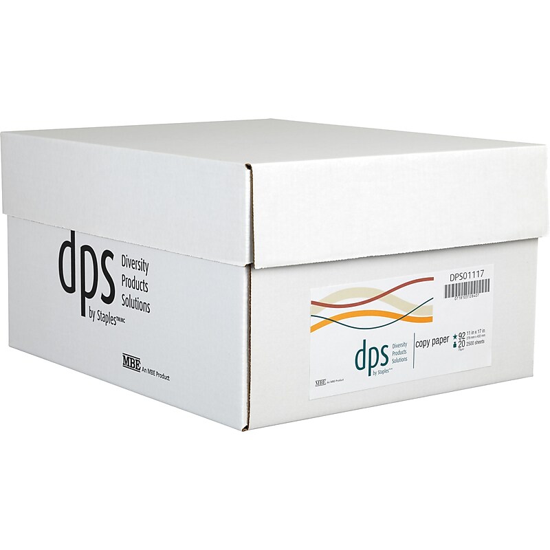 DPS by Staples 11" x 17" Multipurpose Paper, 20 lbs., 92 Brightness, 2500/Carton (DPS01117) image 1