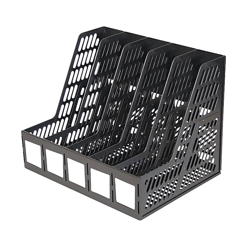 Advantus Literature File,  Five Slots,   Black,  10 1/4"H x 13 1/4"W x 10"D image 1