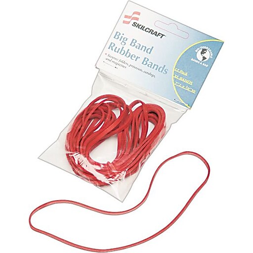 Shop Staples for Rubber Bands, Big Bands, 12/Pk, Red