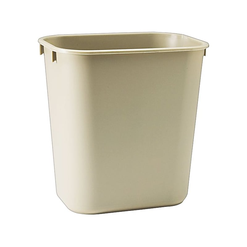 Rubbermaid 2955 Small Linear Low-Density Trash Can with no Lid, Beige, 3.4 gal. (FG295500 BEIG) image 1
