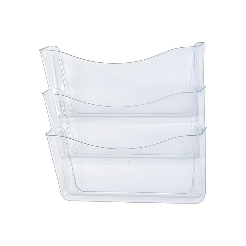 Rubbermaid 3-Pocket Plastic Mountable Wall File, Letter Size, Clear, 3/Set (RUB65976) image 1