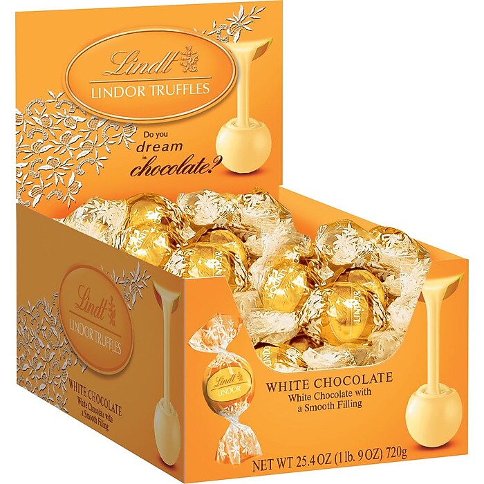 Lindt LINDOR Chocolate Truffles, White Chocolate, 60