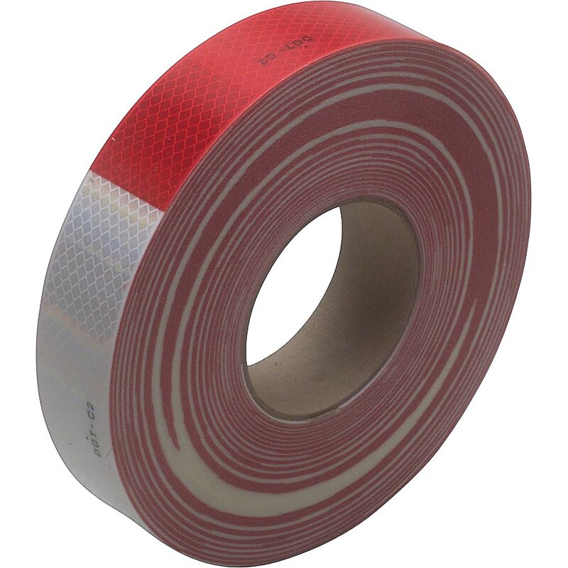 3M #983 Reflective Tape, Red/White, 2" x 150', Each (T967983R) image 1