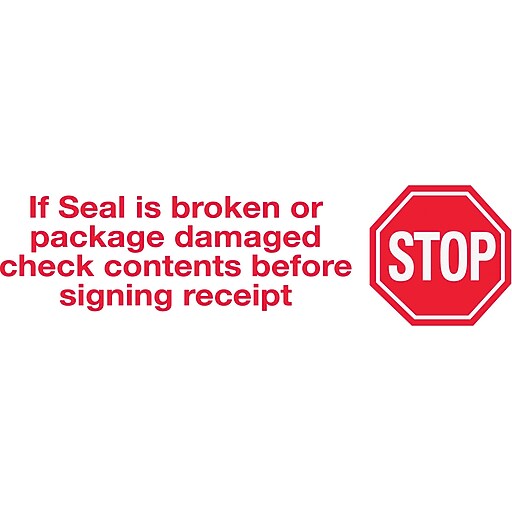 Shop Staples For Tape Logic Pre Printed Carton Sealing Tape Stop If Seal Is Broken 2 X 110 