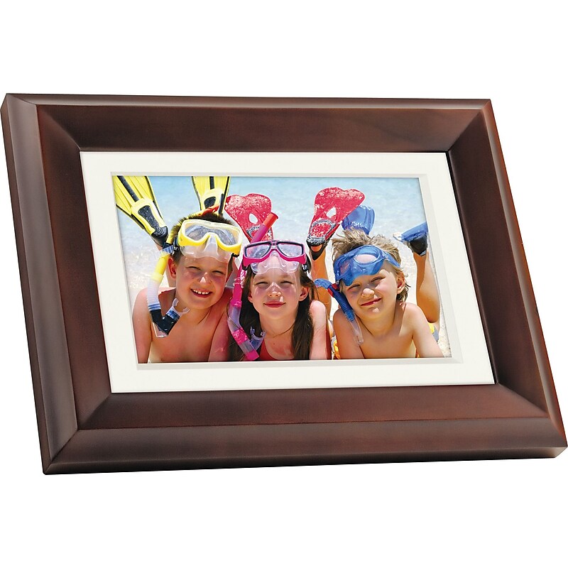 Giinii 7" Digital Picture Frame, Brown (GH-7AWP) image 1