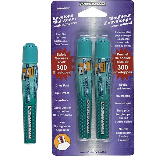 Dab n' Seal 2Go Moistener Pens, 10 mL, 2/Pack Staples
