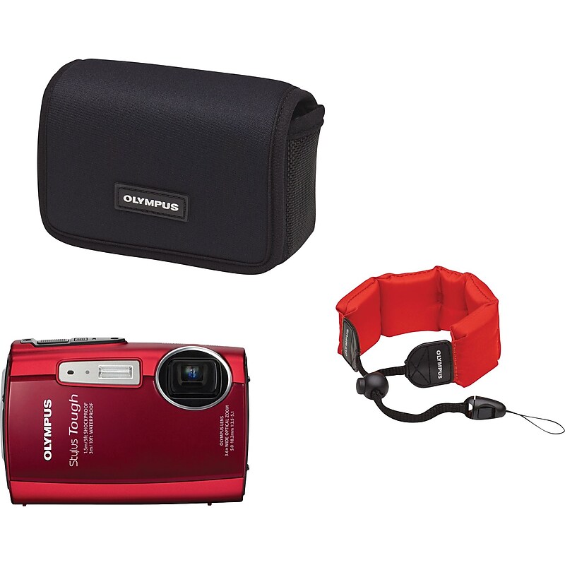 Olympus Stylus TOUGH-3000 Digital Camera Kit, Red image 1