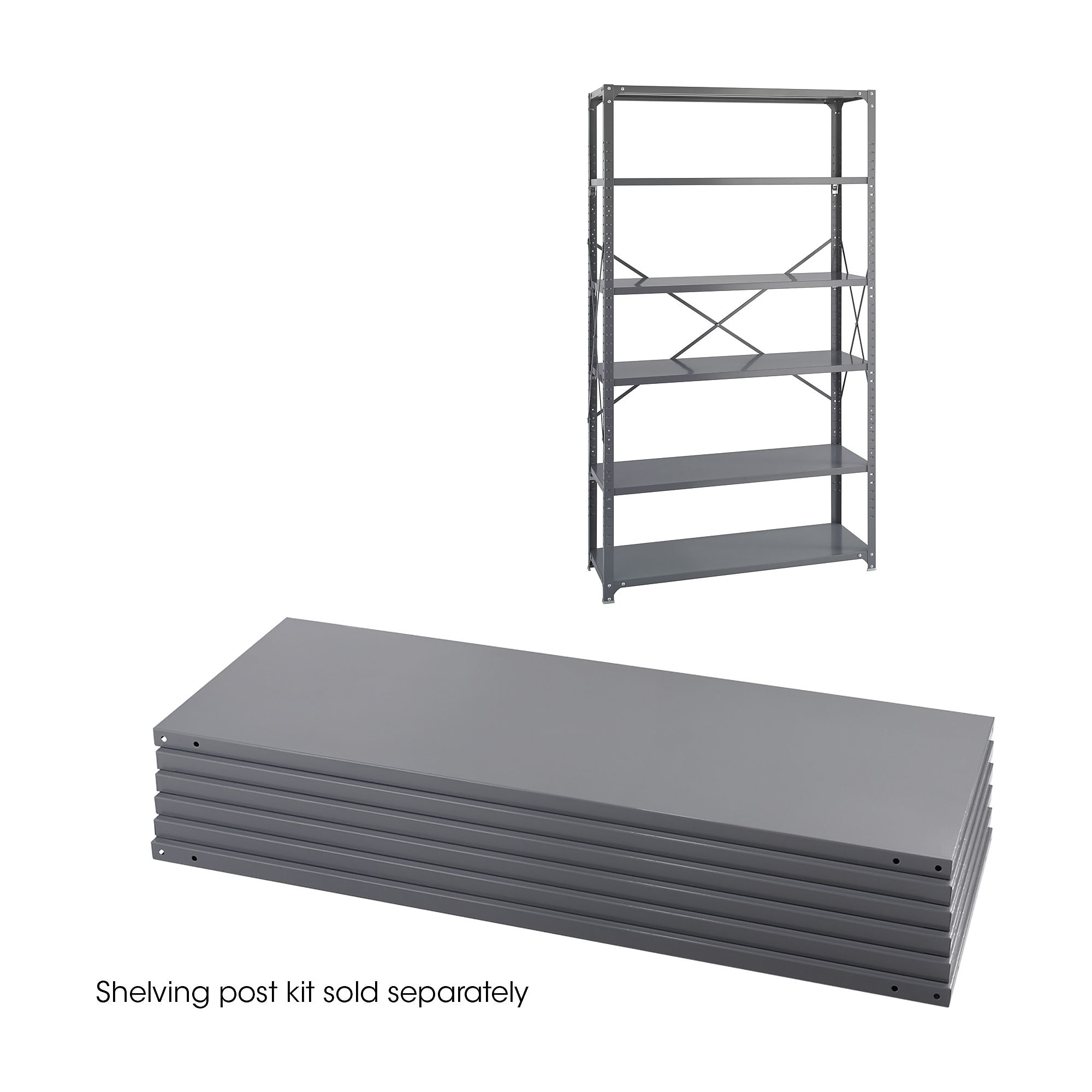 Safco Industrial 5-Shelf Powder-Coated Steel Mounted, 48″, Gray (6253) Sansujyuku sansujyuku.com