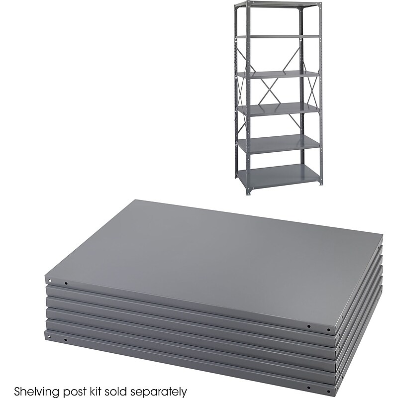 Safco Industrial 6-Shelf Powder-Coated Steel Accessory, 36", Gray (6254) image 1