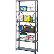 Safco Commercial 6-Shelf Powder-Coated Steel Stand Alone, 36", Gray (6268)
