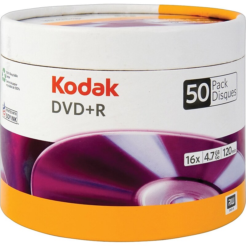 Kodak 50/Pack 4.7GB DVD+R, Eco Paper Spindle image 1