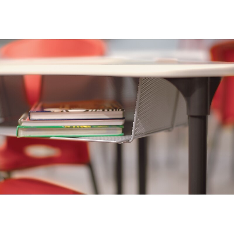 HON SmartLink 9 1/2" W  Student Desk Wire Book Box, Platinum, 4/Ct (HLDA15T1) image 1