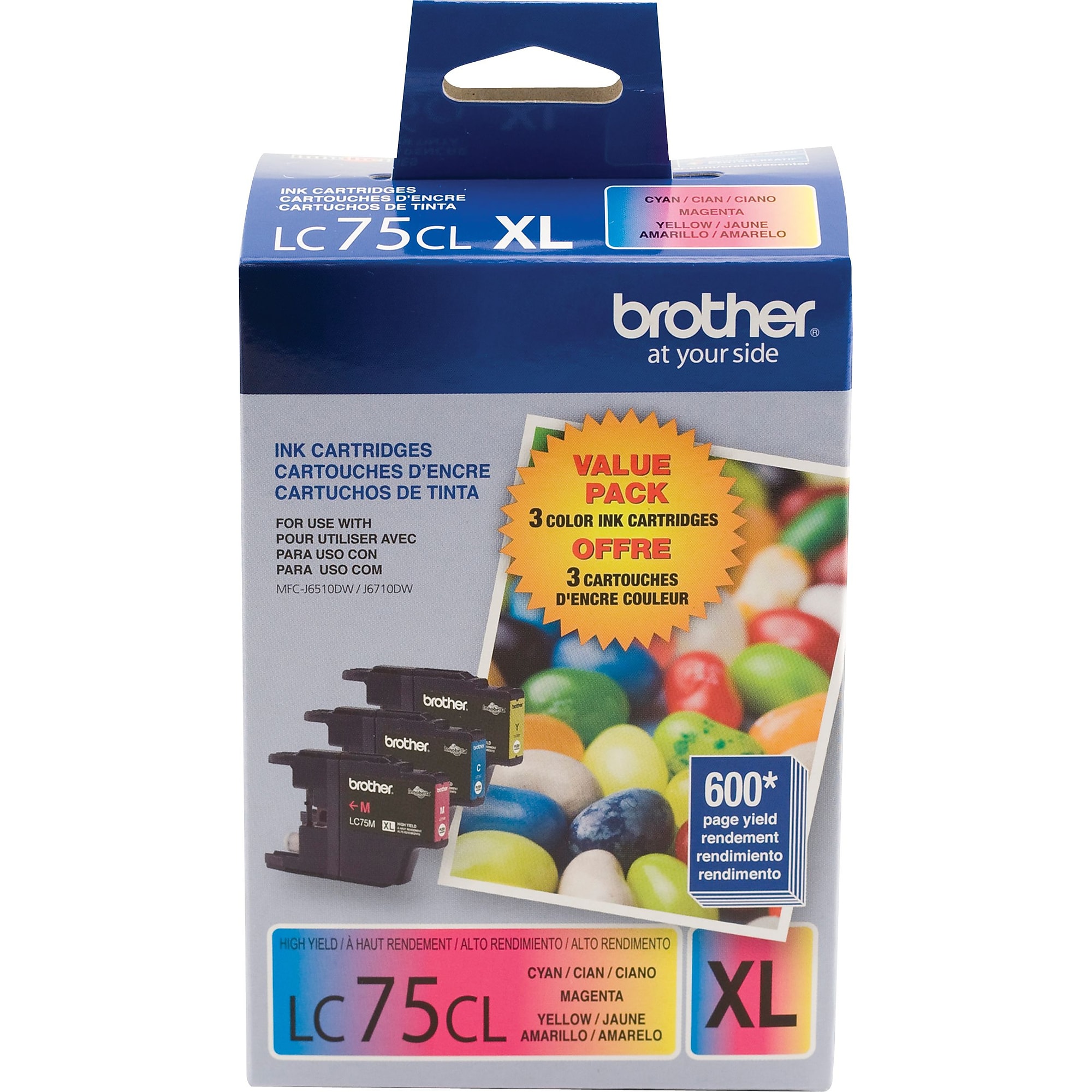 Brother LC753PKS Cyan/Magenta/Yellow High Yield Ink Cartridge, 3/Pack Sansujyuku sansujyuku.com