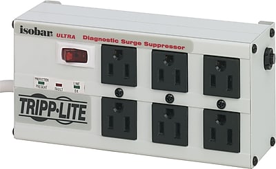Tripp Lite 6-Outlet Surge Protector, 3,330 Joules, 6′ Cord, Light Gray (ISOBAR6ULTRA) Simolary simolary.com