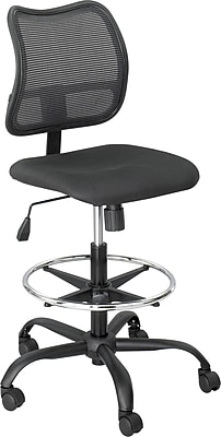 Safco Vue Nylon Mesh Back Fabric Drafting Chair with Footrest, Black (3395BL) Sansujyuku sansujyuku.com