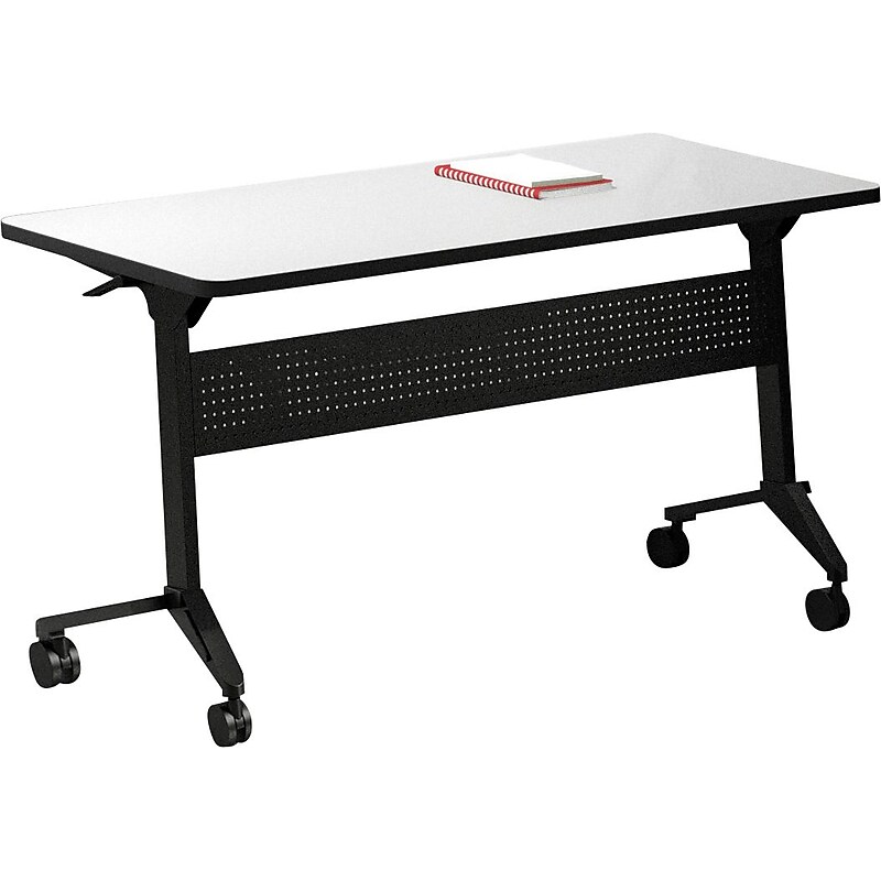 Safco Flip-N-Go Rectangular Training Table, Folkstone, 29"H x 60"W x 24"D image 1