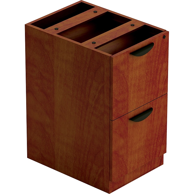 Offices To Go Superior Laminate Desking File/File Pedestal, American Dark Cherry, 15" (TDSL22FFADC) image 1