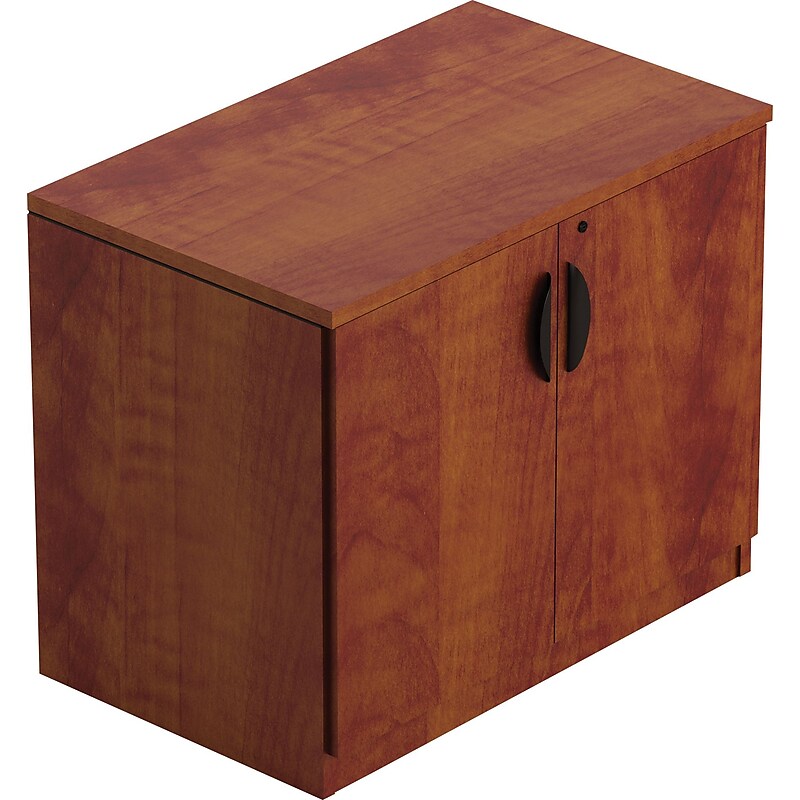 Offices To Go 29.5" Laminate Boardroom Storage Cabinet with Lock, American Dark Cherry (TDSL3622SCADC) image 1
