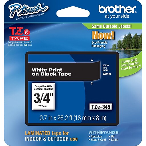 Brother P-touch TZe-345 Laminated Label Maker Tape, 3/4