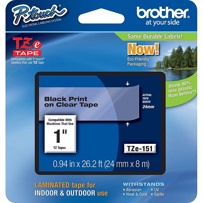 Brother P-touch TZe-151 Laminated Label Maker Tape, 1