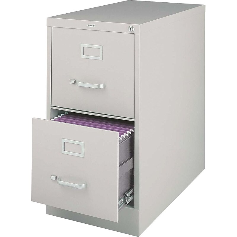 Lorell 2-Drawer Vertical File with Lock, Letter, Putty, 28 3/8"H x 15"W x 26 1/2"D (LLR60196) image 1