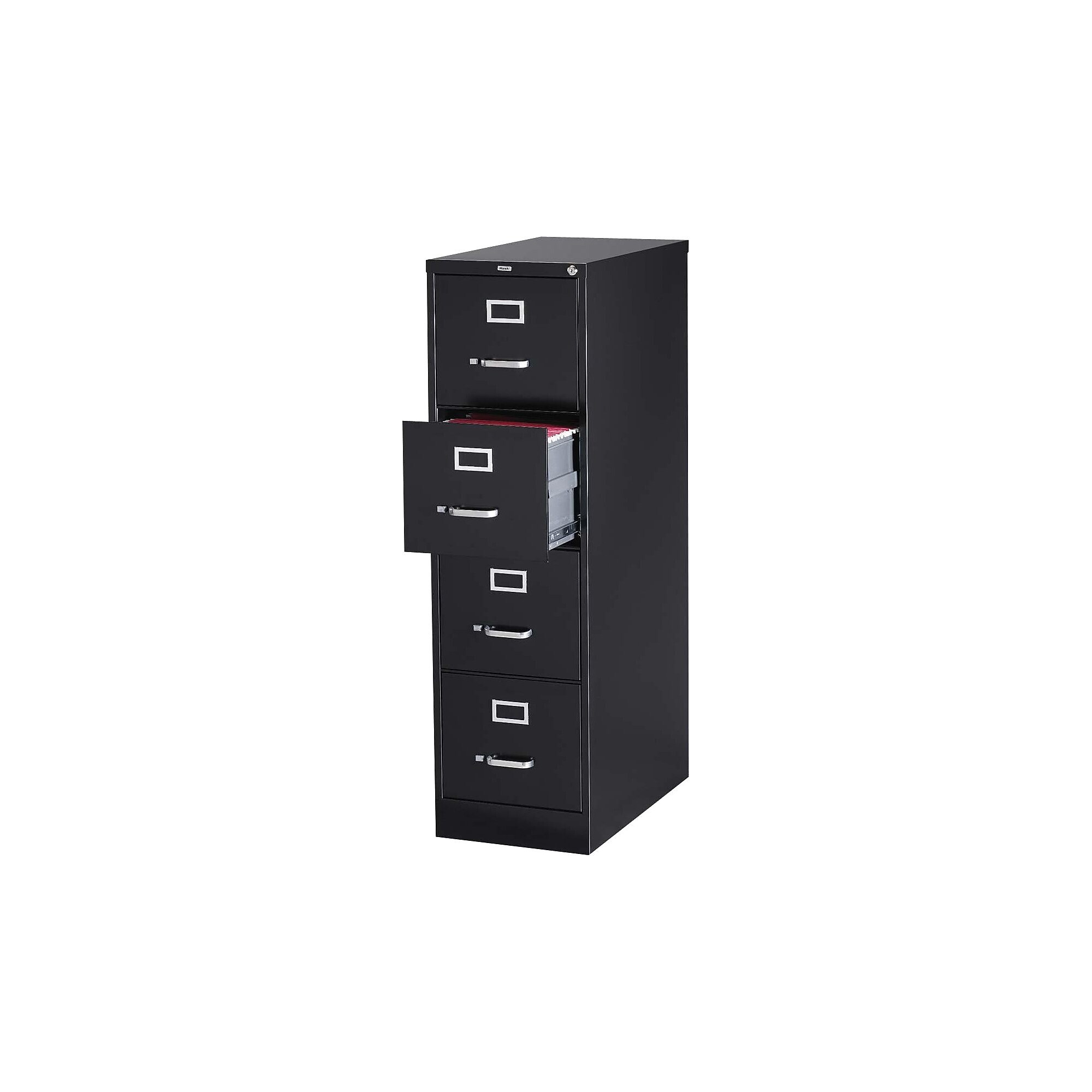 Lorell Commercial 4-Drawer Vertical File Cabinet, Letter Size, Lockable, 52″H x 15″W x 26.5″D, Black (LLR60191) Simolary simolary.com
