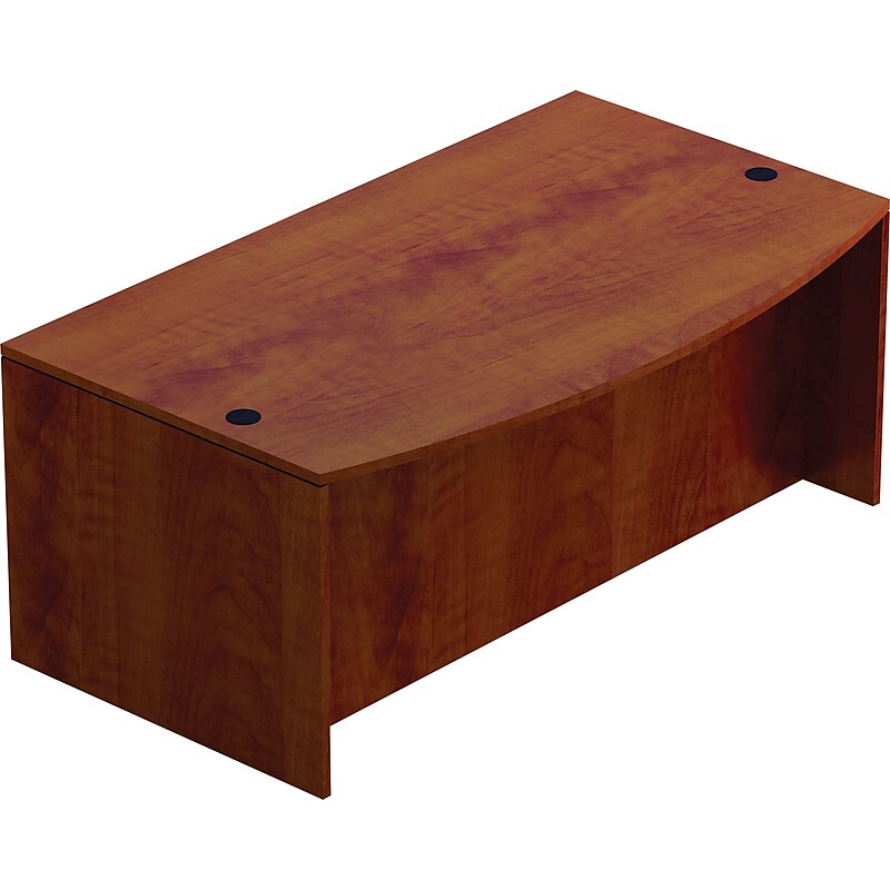 Offices To Go Superior Laminate Desking 42"W Bow-Front Desk Shell, American Dark Cherry (TDSL7141BDSADC) image 1