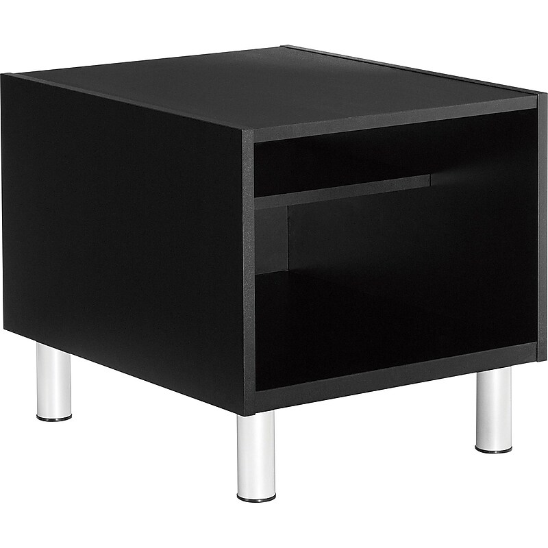 GIS Global Citi Laminate End Table, Black, 20"H x 20"W x 24"D image 1