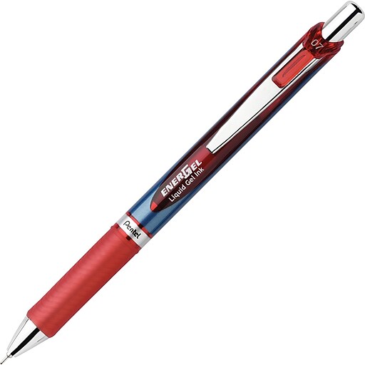 Pentel EnerGel RTX Retractable Liquid Gel Pen, Medium Point, Red Ink