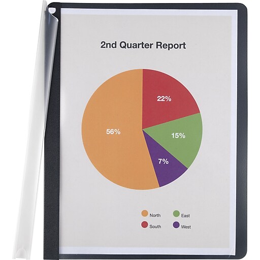 Staples Swing Spine Report Covers, Black, 10/Pack (40901) Staples