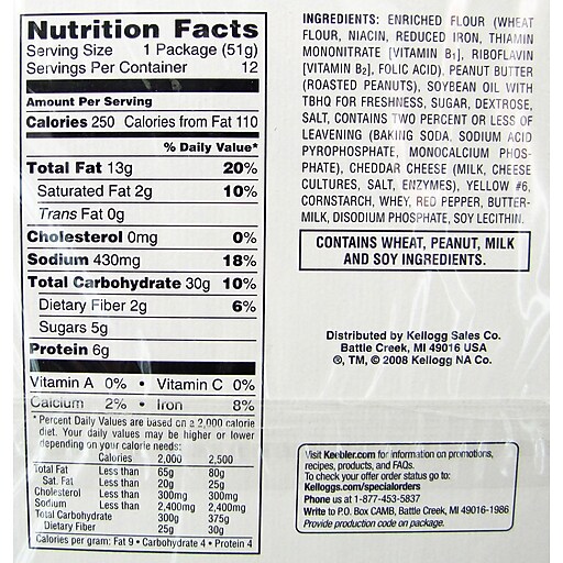 Keebler® Cheese & Peanut Butter Sandwich Crackers, 1.8 oz. Packs, 12