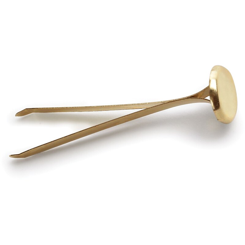 Officemate Round Head Fasteners, 2" Shank, Brass, 100/Box (OIC99817) image 1