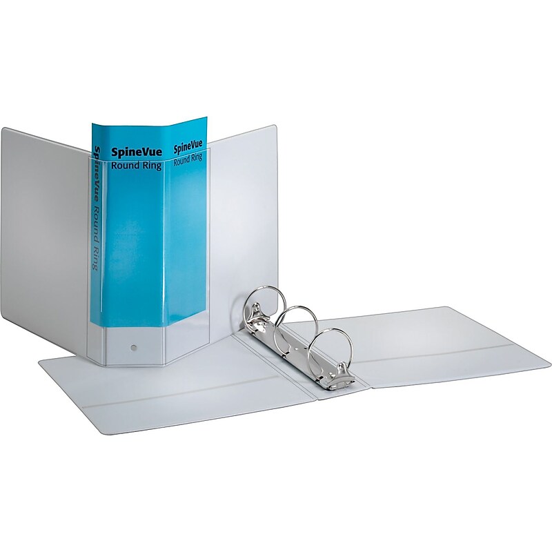 Cardinal SpineVue 3" 3-Ring View Binders, White (16903V3) image 1