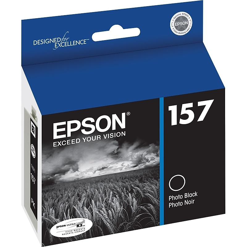 Epson T157 Ultrachrome Photo Black Standard Yield Ink Cartridge image 1