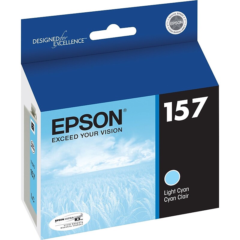 Epson T157 Ultrachrome Light Cyan Standard Yield Ink Cartridge (T157520) image 1