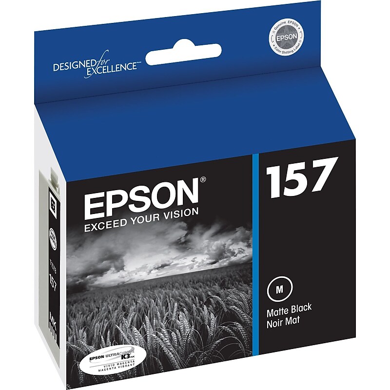 Epson T157 Ultrachrome Black Matte Standard Yield Ink Cartridge (T157820) image 1