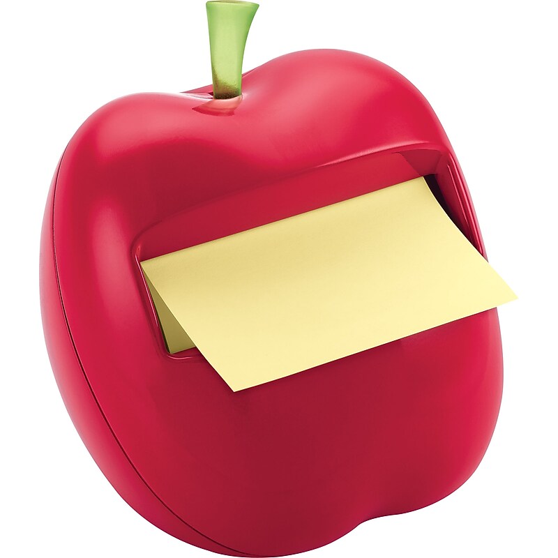 Post-it Pop-Up Apple-Shaped Dispenser for 3" x 3" Notes, Red (APL330) image 1