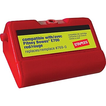 Staples E700 Replacement Postage Meter Ink Cartridge for Pitney Bowes 769-0, Red (SIP-E700-CC)