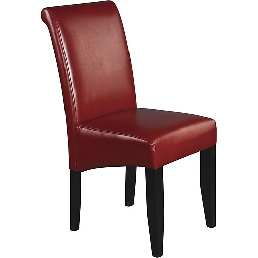 Osp Designs Metro Bonded Leather Parsons Chair Crimson Red