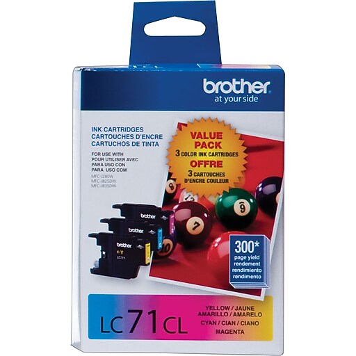 Brother LC71 C/M/Y Color Ink Cartridges, Combo 3/Pack at Staples