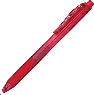 Pentel Energel Euro Kugelschreiber – 0,5 Mm Nadelspitze, Rote Tinte, Für Präzises Schreiben