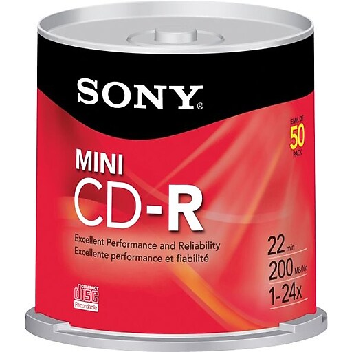 Sony Mini CD R Recordable Storage 50 At Staples