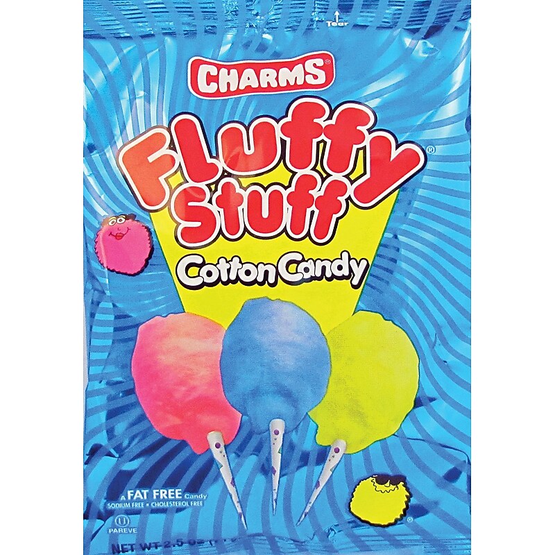 Charms Fluffy Stuff Fruit Cotton Candy, 2.5 oz, 24/Carton (CRM24326) image 1