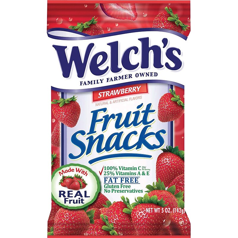 Welch's Gluten Free Strawberry Snacks, 5 oz., 12 Packs/Box (PIM05096) image 1