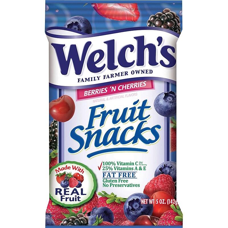 Welch's Gluten Free Berries 'N Cherries Fruit Snacks, 5 oz., 12 Packs/Box (PIM05092) image 1