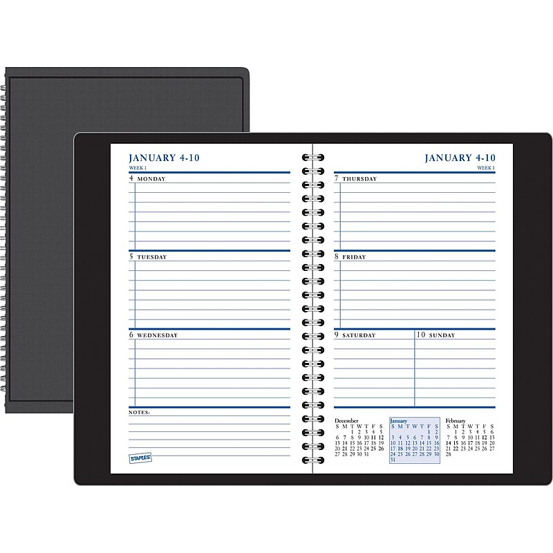 2012 Staples® Weekly Desk Planner, 4 7/8" x 8" image 1