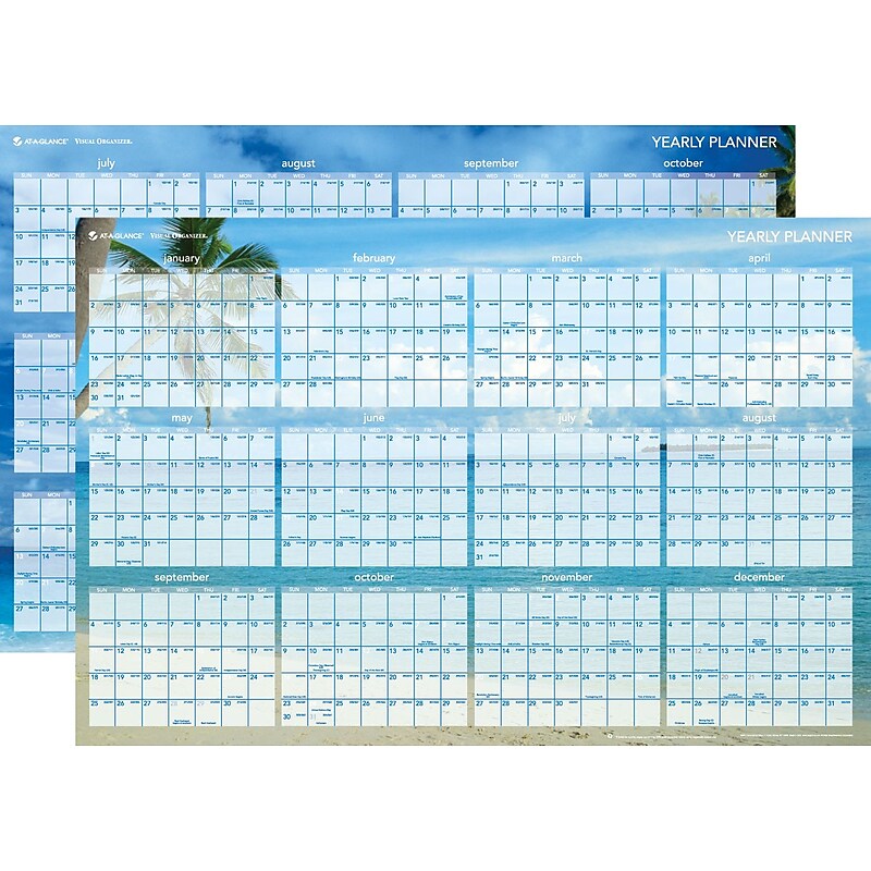 2012 AT-A-GLANCE® Tropical Escape Erasable Wall Calendar, 36" x 24" image 1