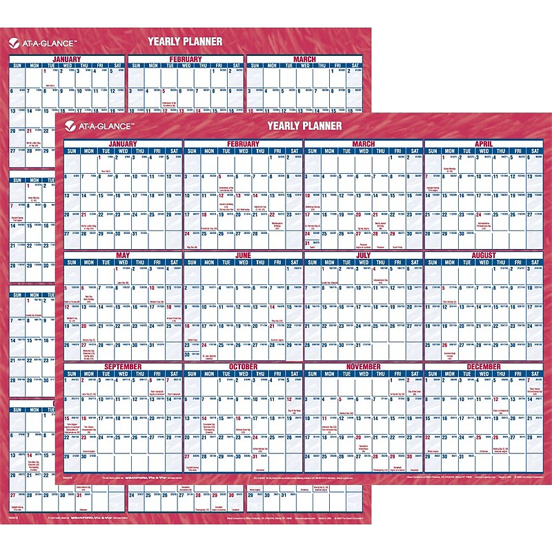 2012 AT-A-GLANCE® Horizontal/Vertical Erasable Wall Calendar, 12" x 15 11/16" image 1